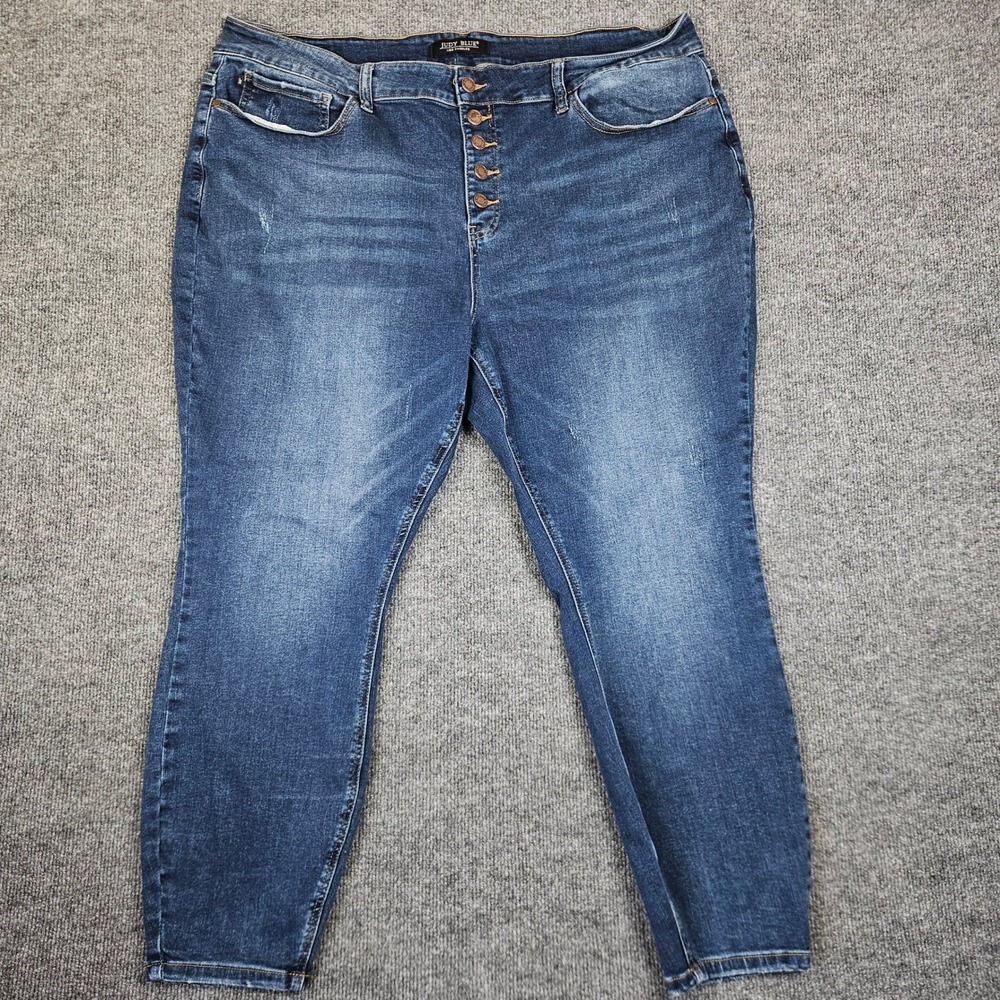 Judy Blue Skinny Fit Jean Women 24W Dark Wash High Rise Stretch Denim Button Fly